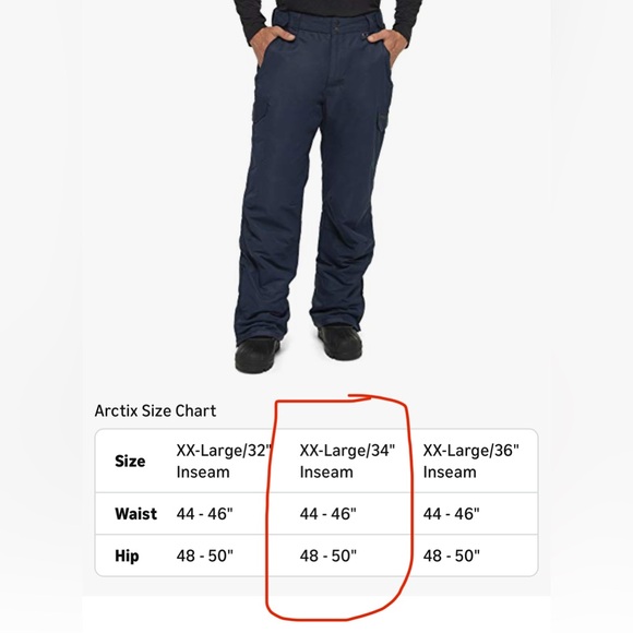 SOLD•NWT• Arctix Mens Snowsports Cargo Pants| Blue| XXL - Picture 8 of 10